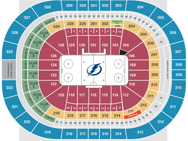 Tampa Bay Lightning Amalie Arena Seating Chart