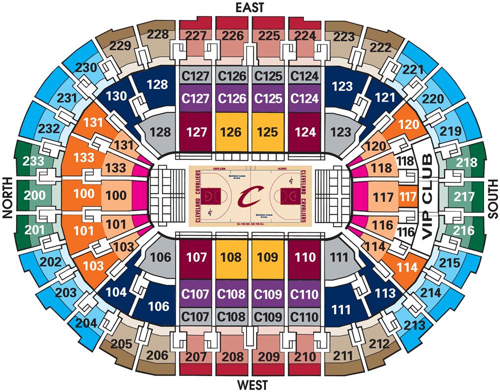Quicken Loans Arena Cleveland Ohio Seating Chart