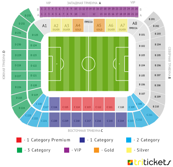 Схема стадиона лужники по секторам